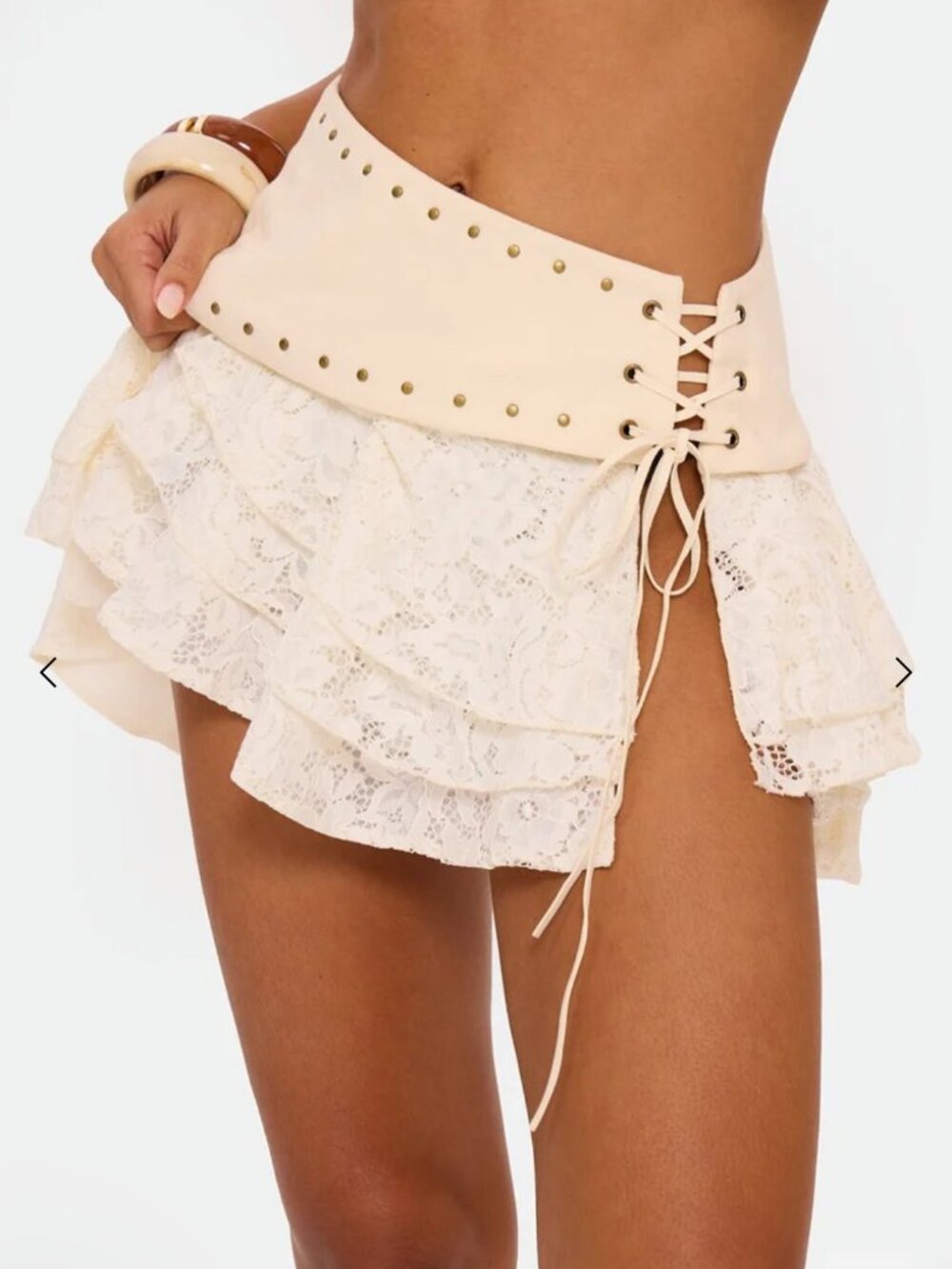 MURCI KIKI SKIRT Denim lace mini skirt
